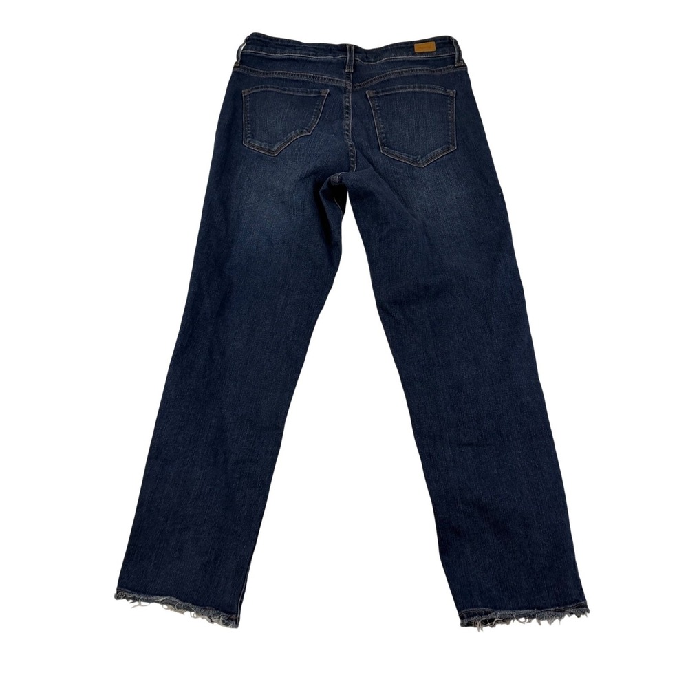 Skinnygirl Celeste Straight Leg Jeans Dark Wash Raw Hem Size 27/4 Blue 1436